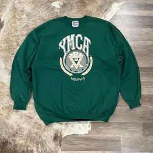 Vintage YMCA Memphis Green Crewneck Sweatshirt Size XL